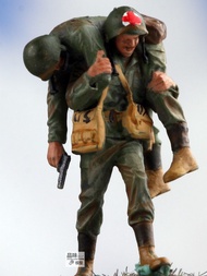 Taste Model 1/72 Blood Battle Hacksaw Ridge 2 Soldier US Army Okinawa Island Finished Soldier