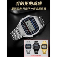 Suitable for Casio Small Square A168WG Small Gold Watch Modified Metal Case A168WE Stainless Steel C