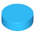 Lego 98138 part Tile Round 1 x 1 dark azure