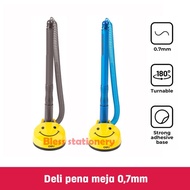 Deli Pena Meja Pulpen meja tempel pena tali pen smile desk pen stand 0.7mm