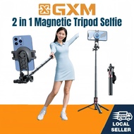 GXM 2-in-1 Magnetic Selfie Stick Tripod 130cm | ABS Aluminum Alloy | 10m Bluetooth Remote | 360° Rot