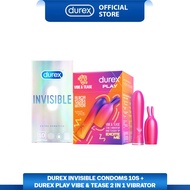 [Toy - Vibrator Condom] Durex Play Vibe & Tease 2 in 1 Vibrator + Durex Invisible Extra Sensitive Co