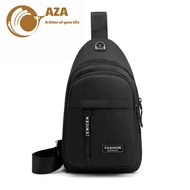 Korean Unisex men's canvas crossbody bag with integrated convenient USB charging port code TV06, AZA