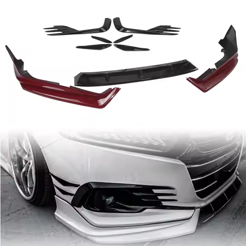 YOFER Front Bumper Lip Blade Side Corner Splitter Cover + Fog Light Intake Frame Brow + Spoiler Trim