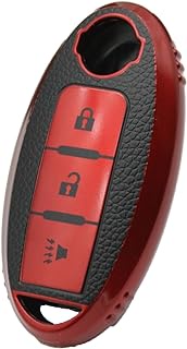 CHATYYD for Nissan Key fob Cover, Soft TPU Car Key Cover Compatible with Nissan Pathfinder Armada Rogue Murano 370Z Frontier Quest Titan Versa Infiniti FX50 FX45 FX35 EX35 Accessories(Red)