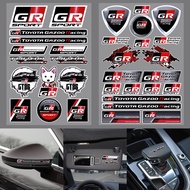 GR Sticker TOYOTA Reflective Car Exterior Automotive interior Decal Rearview Mirror Door Handle Windshield Stickers For Gazoo Racing