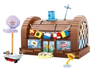 Creative Cartoon Krusty Krab Restaurant Building Blocks Creative Canteen Scenes Model Bricks Desktop