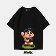 Ezway T-Shirt Shinchan Baseball Shirt | Unisex Kids Crop Oversize T-Shirt