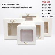 【50/100pcs] Cake box window 6x6x3 7x7x3 8x8x3.5 8x8x5 10x10x3.5  Kuih Lapis Cupcake Hadiah Kahwin Ko