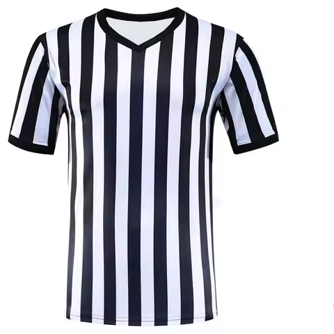 2026 Men's Women's 90's Referee Jersey Black White Vintage 1990's Cliff Keen Athletic Kid Stripe T-s