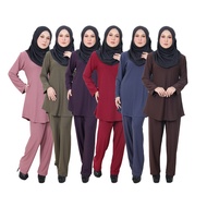 [6] IronlessBLOUSE+SELUAR, MUSLIMAH SUIT, FIT CUTTING, MOSSCREPE