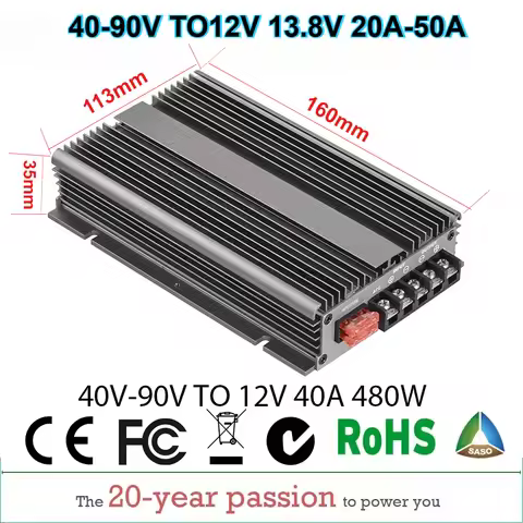 40-90V TO 12V 13.8V 20A-50A Buck DC DC Power Converter Stabilizer 48V/60V/72V TO 12V 20A 30A Step Do