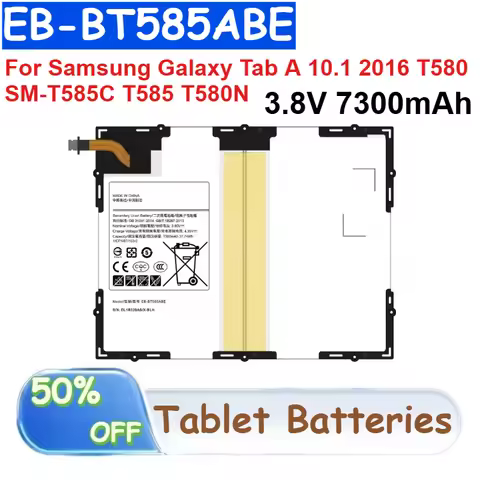 EB-BT585ABE 3.8V 7300mAh Li-ion Battery for Samsung Galaxy Tab A 10.1 2016 T580 SM-T585C T585 T580N 