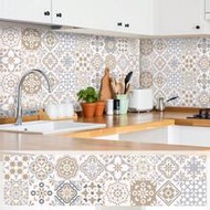 1 Roll Bohemian Style Waterproof Oil-Proof Kitchen Tile Sticker, Self-Adhesive Thick Wear-Resistant,