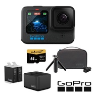 【GoPro】 HERO12 Black 旅遊必備套組 (HERO12單機+旅行套件組+Enduro雙座充+雙電池+64G記憶卡)