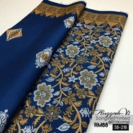 Kain pasang songket printed bunga anggrek