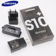 ของแท้เหมาะสำหรับ Samsung S10บวกที่ชาร์จความเร็วสูง S10e เครื่องแปลงพลังงานกำแพงสาย9V1.67A USB C สำหรับ Galaxy S8 S9 Plus Note 7 8 9 A12 A13 A31