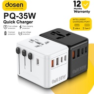 Dosen Universal Adapter Travel International 35W USB C Adapter Fast Charger QC 3.0 Charger Type C Pl