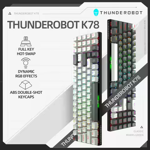 ThundeRobot K78 Mechanical Keyboad Hot Swap RGB Wired Gaming Keyboard Spanish ISO Layout Double-shot