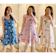 NEW Cute Spaghetti Night Dress For Women Pajama Sleepwear Ruffle Pambahay Duster Freesize（KapalSoft）