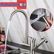 Kitchen Sink Faucet with Pull Out Hand Spray Bidet Sprayer Tap Hot Cold Mixer Stainless Steel 304