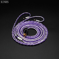 XINHS-08Litz HiFI 24 แกนทองแดงชุบเงิน + สายหูฟังระดับไฮเอนด์ชุบเงินสำหรับ HD650 HD800 HIFIMAN T3-03-