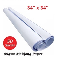 50pcs Multipurpose White Mahjong / Majong / DIY Flip Chart Paper 34" x 34" / 87 x 87cm