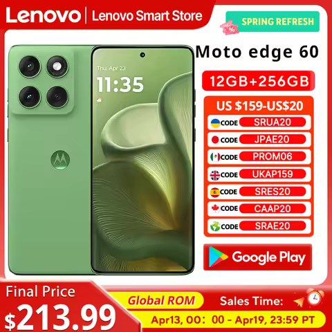 Original Motorola MOTO edge 60 Smartphone 5G Global ROM 6.7‘’ 1.5K 120Hz pOLED Display IP68 MediaTek