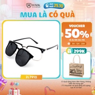 2-in-1 Sunglasses Frame [Clip - on] HMK Eyewear Polarized Anti-UV Fashion for Men and Women - 2L7910