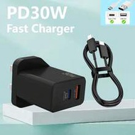 PD 30W 2-Port Fast Charger Compatible With IPhone 17 Pro Max 17 Air/Compatible With IPhone 16e 16 15