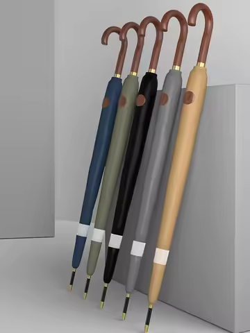 Large Windproof Umbrella 16K Wooden Handle, Big Size Golf Long Umbrella Strong, Japanese Style Wood
