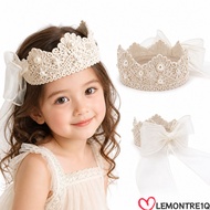 LEMONTREE Baby Crown Headband, Mesh Bow Hollow Lace Kids Crown Headpiece,  Crown Shape Girls Crown H