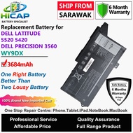 HICAP DELL Laptop Battery WY9DX 42Wh for DELL Latitude 5520 5420 DELL Precision 3560