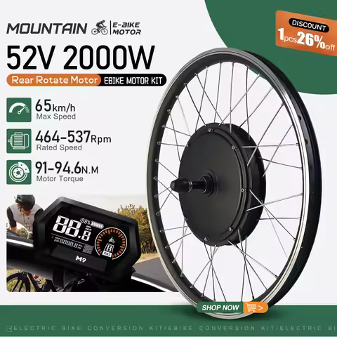 52V 2000W Electric Bike Conversion Kit 20/26/27.5/28/29inch700C Brushless Rear Bicycle Hub Motor Whe