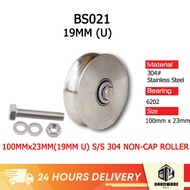 4" 100MM x 23MM U Stainless Steel Gate Roller Wheel Bearing Metal Auto Sliding Folding Autogate Roda