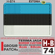 FL-74 H-B74 ESTONIA FLAG LOGO EMBROIDERY PATCH FLAG