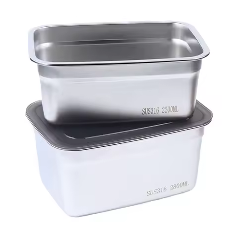 316 Stainless Steel Camping Lunch Box Sealed Bento Box Fresh-Keeping Box Refrigerators Fruit Box 220