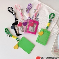 LEMONTRE8EDY Photos Protective Cover, PU Leather Double Card Slot Card Holder, with Lanyard ID Card 