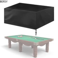 BERSY Billiard Table Cover, 7/8/9 Feet Oxford Cloth Pool Table Dust Cover, Durable Thickened Black W