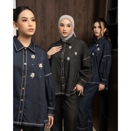 KEMEJA Mayoutfit x Dinan Fajrina Gaela Shirt | Women's Basic Denim Shirt with Beaded Sequins
