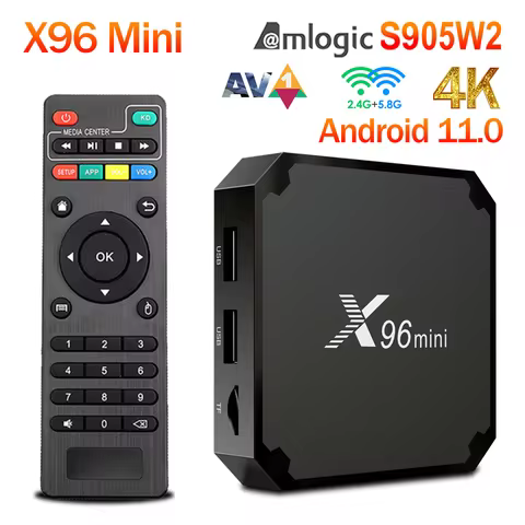 X96 MINI Android11 TV Box Amlogic S905W2 1G 8G X96mini 2G 16G TVBOX AV1 2.4G 5G Wifi 4K HD Media Pla