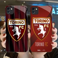 DK-63 FC TORINO logo Casing GLASS soft frame black Samsung A04 A05 A04E A03 M04 Core F04