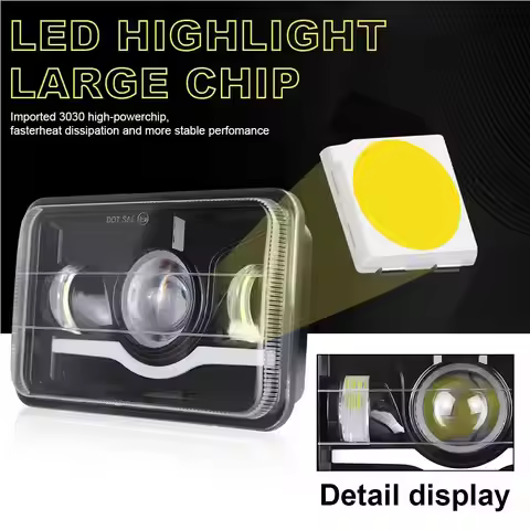 Projector 4"x6" LED Headlight H4656 H4651 LED Headlamp For Honda XR650L 1993-2013 XR250L XR650R XR40