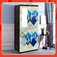 DIAMOND PLASTIC WARDROBE Four Layers Mirror Plastic Wardrobe +1 Lenses Multipurpose Wardrobe