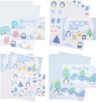 40 Lined Writing Stationery Paper with 20 Envelopes, Cute penguin Animal Designs Stationery Set for 
