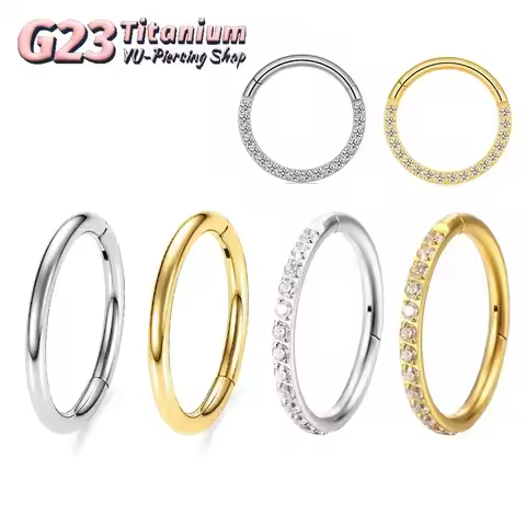 G23 Titanium Nose Ring 14G 16G 18G 20G Hinged Segment Cartilage Tragus Earring Helix Daith Hoops Sep