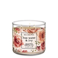 Bath and Body Works ROSE WATER &amp; IVY 3 Wick Candle