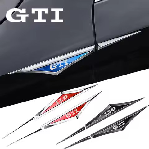2026 Hot For VW VOLKSWAGEN 2PCS NEW Car ABS GTI Badge Fender Side Blade Emblem Sticker for VW GTI Go