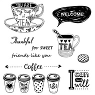 0908-16 H ️ Coffee Tea Cup Transparent Seal Silicone Crystal Handbook Background Base Material