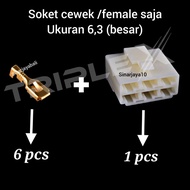 Large female pin socket female socket only 6.3 6.3 connector